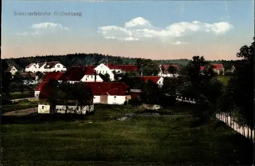 Ak Grillenburg Tharandt im Erzgebirge, Sommerfrische, Teilansicht vom Ort