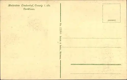 Ak Coswig in Sachsen, Heilstätte Lindenhof, Parkhaus