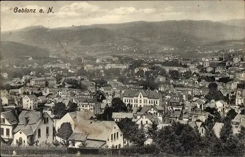 Ak Jablonec nad Nisou Gablonz an der Neiße Reg. Reichenberg, Blick über die Dächer der Stadt