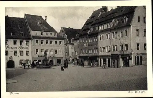 Ak Pirna in Sachsen, schöne Detailansicht