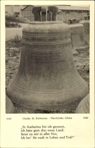 Ak Glehn Korschenbroich NRW, Glocke St. Katharina der Pfarrkirche