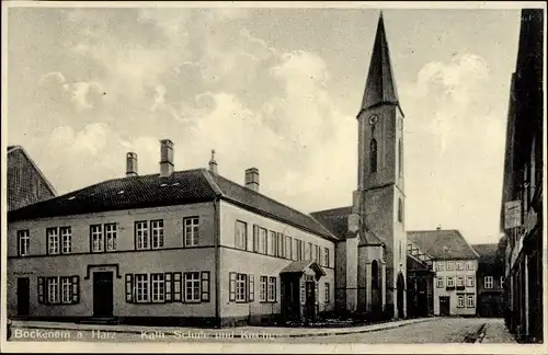 Ak Bockenem in Niedersachsen, Katholische Schule und Kirche