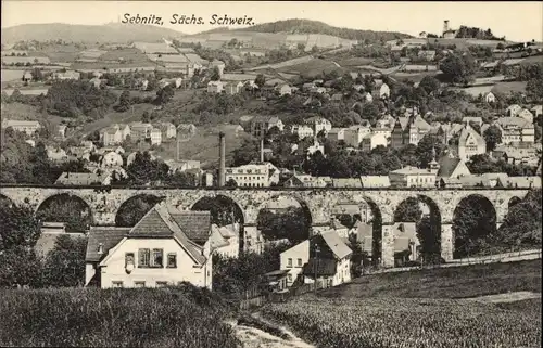 Ak Sebnitz in Sachsen, Blick auf den Ort mit Umgebung
