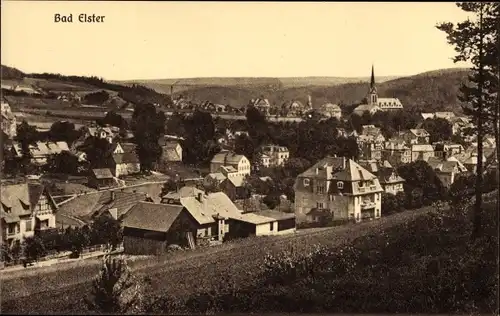 Ak Bad Elster im Vogtland, Blick auf den Ort mit Umgebung