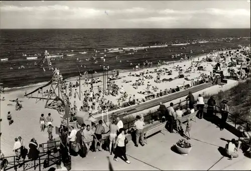 Ak Ostseebad Zinnowitz Usedom, Blick zur Kegelbahn am Strand, Rutsche