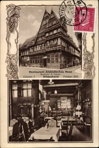 Ak Hildesheim in Niedersachsen, Restaurant Altdeutsches Haus, Bes. A. Sauer, Osterstraße 7
