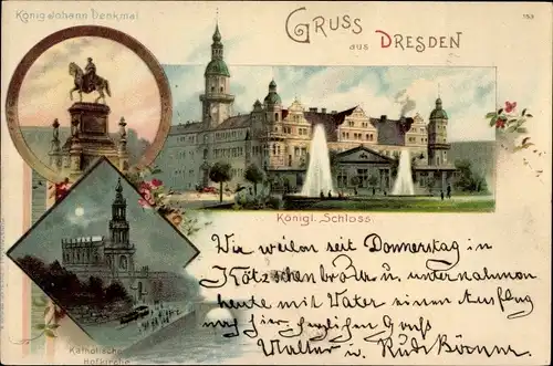 Litho Dresden Zentrum Altstadt, schöne Detailansicht