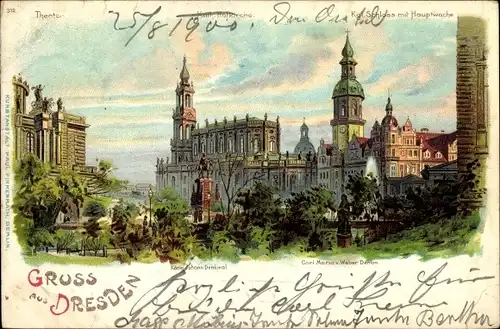 Litho Dresden Zentrum Altstadt, schöne Detailansicht