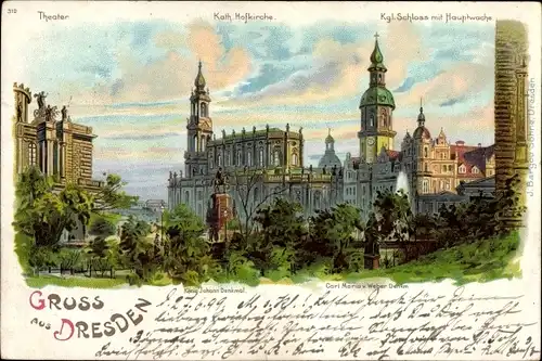 Litho Dresden Zentrum Altstadt, schöne Detailansicht