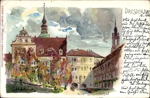 Litho Dresden Zentrum Altstadt, schöne Detailansicht