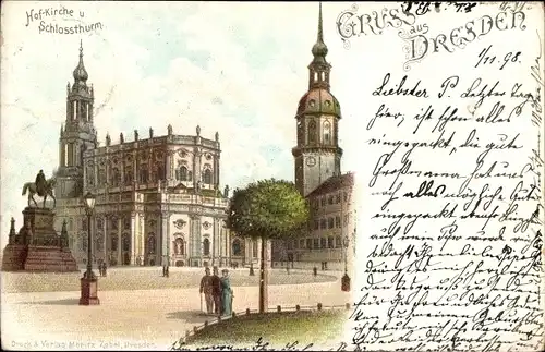 Litho Dresden Zentrum Altstadt, schöne Detailansicht