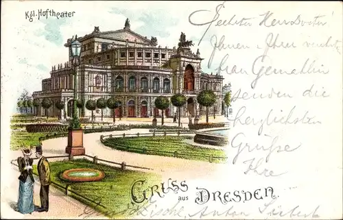 Litho Dresden Zentrum Altstadt, schöne Detailansicht