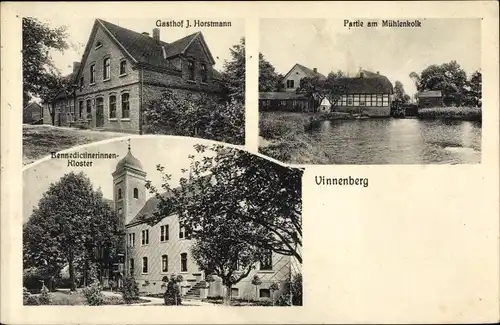Ak Vinnenberg Milte Warendorf in Nordrhein Westfalen, Gasthof J. Horstmann, Mühlenkolk, Kloster