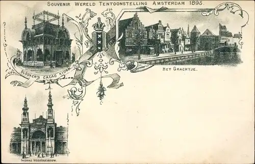 Vorläufer Litho Amsterdam Nordholland Niederlande, Weltausstellung, Expo 1895, Blooker's Cacao Kiosk
