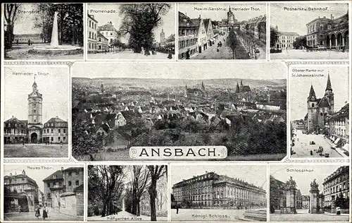 Ak Ansbach in Mittelfranken, schöne Detailansicht