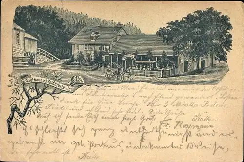 Vorläufer Litho Elend Oberharz am Brocken, Gasthaus zur Waldmühle