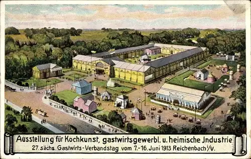 Ak Reichenbach Vogtland, Ausstellung für Kochkunst, gastwirtsgewerbl. u. heimische Industrie 1913