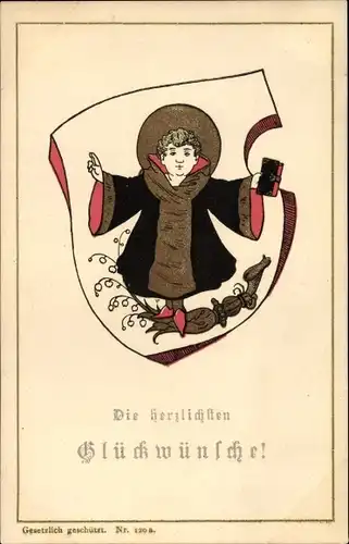 Vorläufer Litho München Bayern, Münchner Kindl, Die herzlichsten Glückwünsche