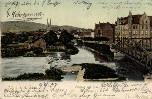 Ak Alfeld an der Leine, Eingang zur Stadt, Brücke