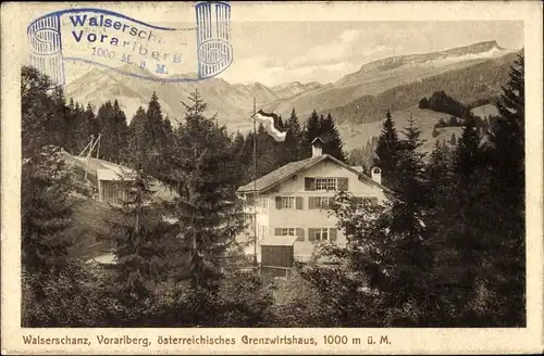 Ak Kleinwalsertal Vorarlberg, Grenzwirtshaus Walserschanz