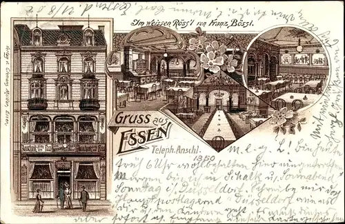 Litho Essen im Ruhrgebiet Nordrhein Westfalen, Im weißen Röss'l, Inh. Franz Bössl