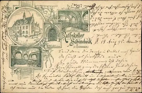 Vorläufer Litho Schönebeck an der Elbe im Salzlandkreis, Ratskeller, Inh. R. Rosenhagen