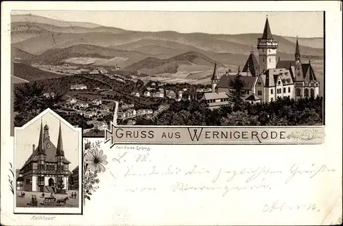 Vorläufer Litho Wernigerode am Harz, Ortschaft, Rathaus