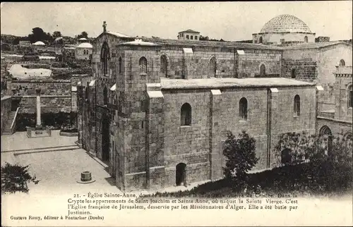 Ak Jerusalem Israel, Église Sainte Anne, Crypte les appartements de Saint Joachim et Sainte Anne
