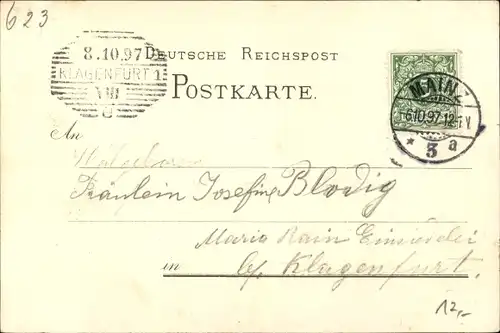 Litho Koblenz in Rheinland Pfalz, Deutsches Eck, Wappen, Kaiser Wilhelm Provinzialdenkmal