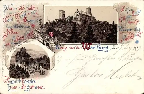 Vorläufer Litho Lutherstadt Eisenach in Thüringen, Wartburg