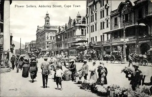 Ak Cape Town Kapstadt Südafrika, Adderley Street, Flower Sellers, Blümenverkäufer