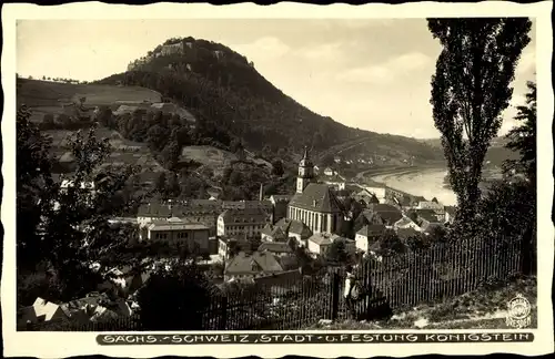 Ak Königstein an der Elbe, schöne Detailansicht