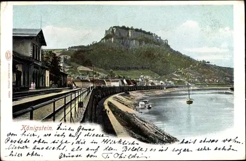 Ak Königstein an der Elbe, schöne Detailansicht