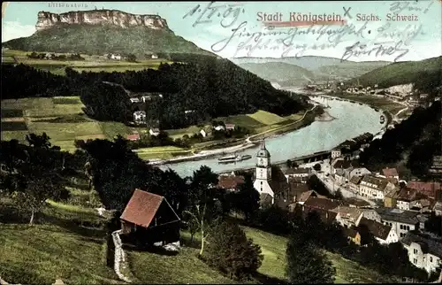 Ak Königstein an der Elbe, schöne Detailansicht