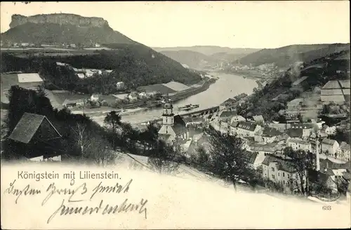 Ak Königstein an der Elbe, schöne Detailansicht