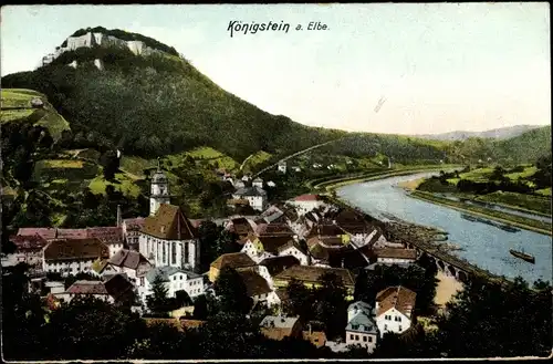 Ak Königstein an der Elbe, schöne Detailansicht