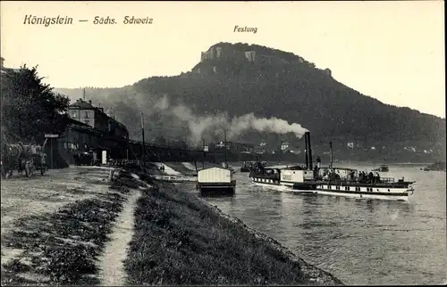 Ak Königstein an der Elbe, schöne Detailansicht