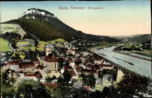 Ak Königstein an der Elbe, schöne Detailansicht