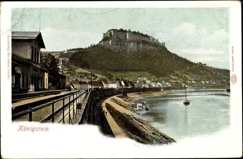 Ak Königstein an der Elbe, schöne Detailansicht