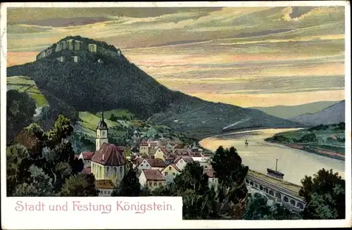 Ak Königstein an der Elbe, schöne Detailansicht