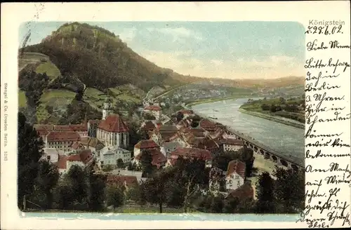 Ak Königstein an der Elbe, schöne Detailansicht