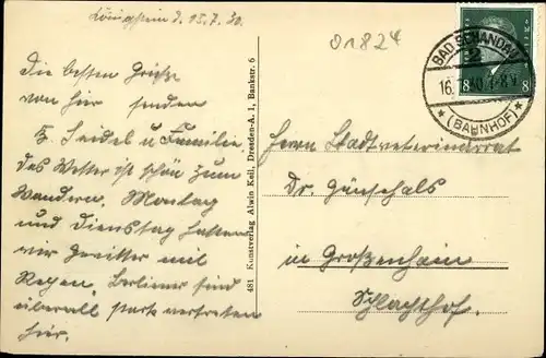 Ak Königstein an der Elbe, schöne Detailansicht