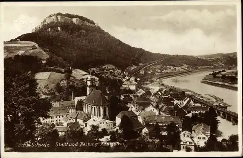 Ak Königstein an der Elbe, schöne Detailansicht