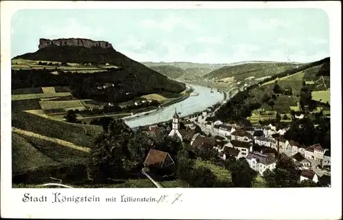 Ak Königstein an der Elbe, schöne Detailansicht