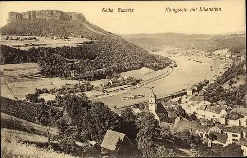 Ak Königstein an der Elbe, schöne Detailansicht