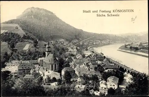 Ak Königstein an der Elbe, schöne Detailansicht