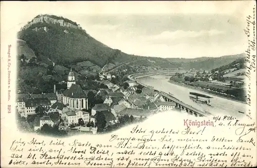 Ak Königstein an der Elbe, schöne Detailansicht