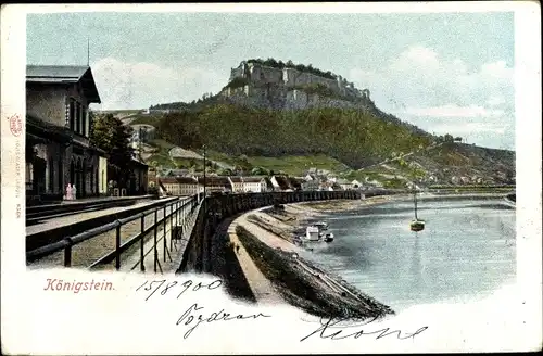 Ak Königstein an der Elbe, schöne Detailansicht