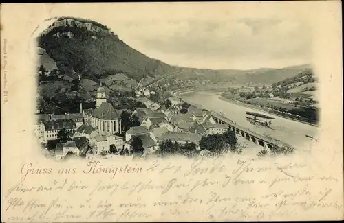 Ak Königstein an der Elbe, schöne Detailansicht