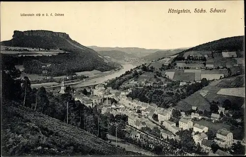 Ak Königstein an der Elbe, schöne Detailansicht